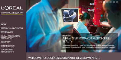 Screenshot L'Oreal's Sustainability Report Website
